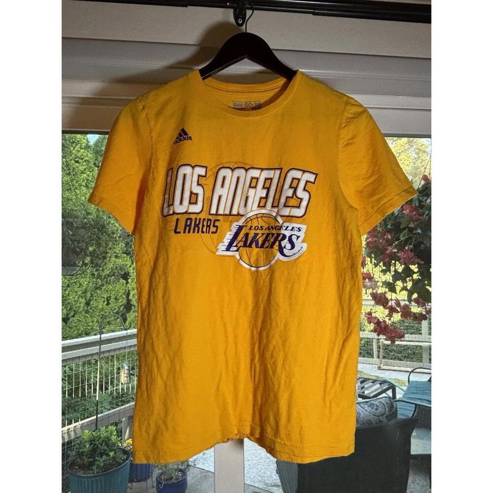 Adidas NBA Los Angeles Lakers Go-To Tee T-Shirt Gold Size S